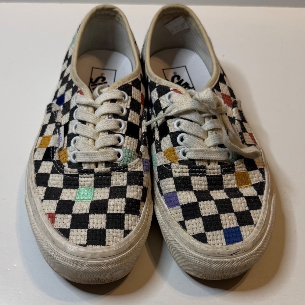 Vans Authentic NeedlePoint 44DX Sneakers Womens 8 Woven Checkerboard Low Top - Picture 2 of 7
